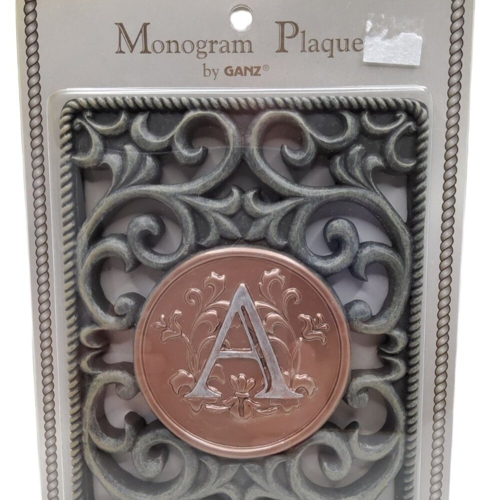 vintage 1990's ganz decorative heavy resin mongram letter. "A" new old stock